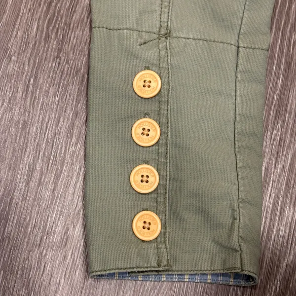 VTG 00s Hollister Co Olive Green Military Utility Jacket Size M Button Up Cotton - Image 8