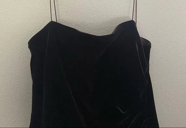 Brown velvet floor length dress - Image 2