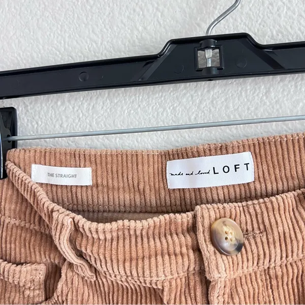 LOFT Women's Straight Corduroy High‎ Rise Pants Perfect Camel - Image 4