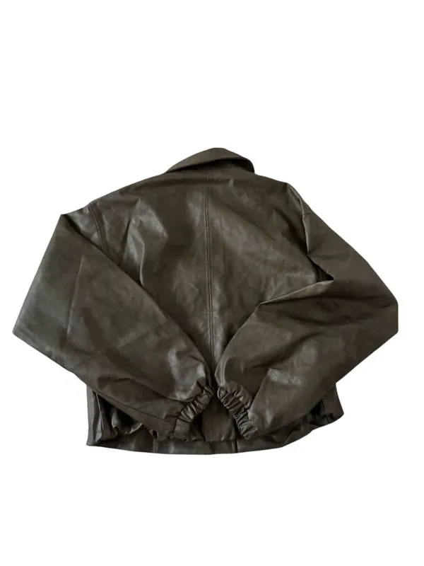 ELAN Olive Green Faux Leather Jacket Sz L NEW NWOT - Image 3