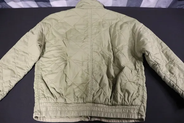 Gap Quilted Cotton Bomber Jacket Tan Sage Green Size Large - Image 2