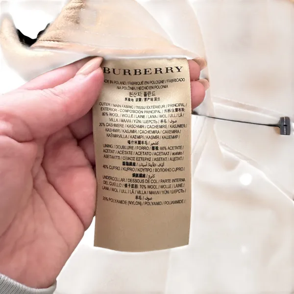 BURBERRY Wool Cashmere Trench‎ Coat Camel Sz 4 - Image 6