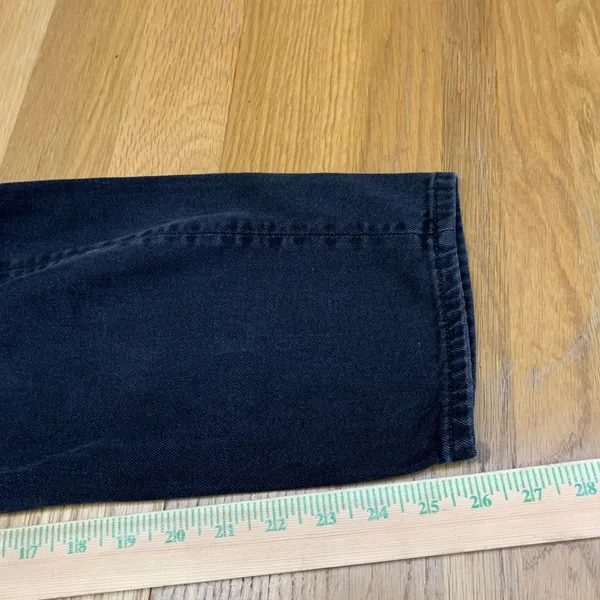 American Eagle Mom Straight‎ Distressed Jeans Washed Black Size 10 Regular Rip - Image 4