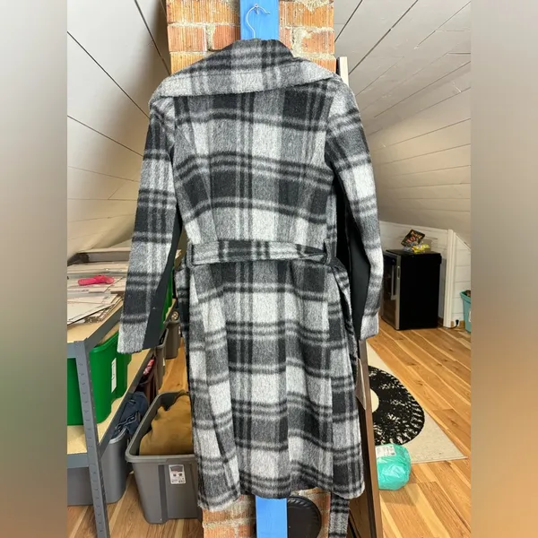 BCBGeneration Wool Plaid Trench Coat - Image 4