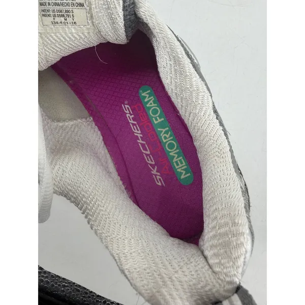 Skechers D'Lites Sneakers Womens 8 Gray White Memory Foam Walking Shoes Retro - Image 7