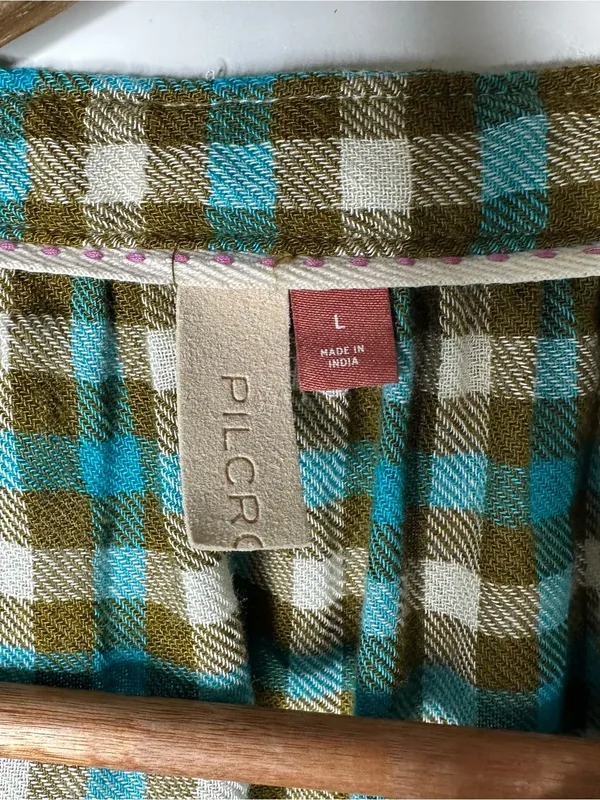 Pilcro Anthropologie Camisa Breezy Ruffle Button Down Shirt Size Large - Image 5