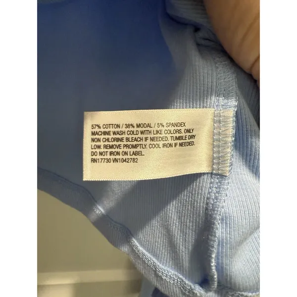 Women’s A New Day Slim Fit Long Sleeve Button Front T-Shirt Medium Light Blue - Image 3