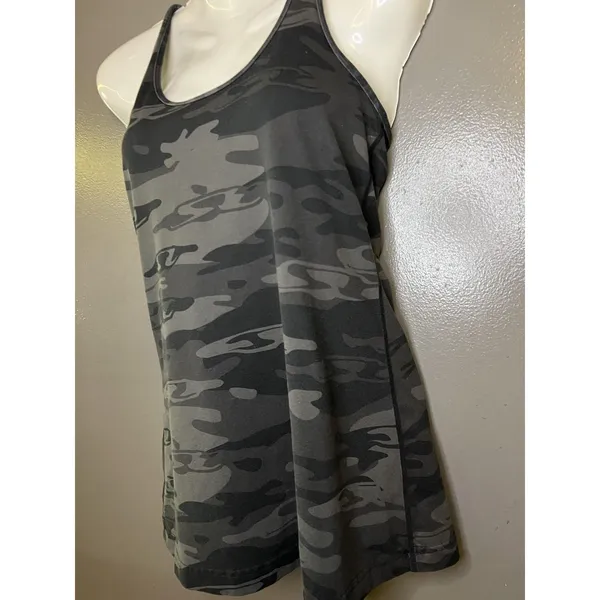 Lululemon Tank Top Womens Medium Gray Camo Racerback Relaxed Fit Yoga Athletic - Image 4