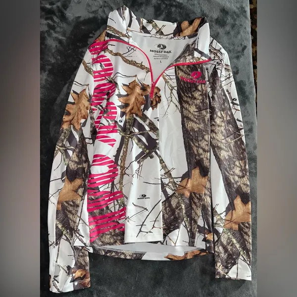 Mossy Oak Women's Winter Breakup Quarter Zip Jacket Size Large - Image 6