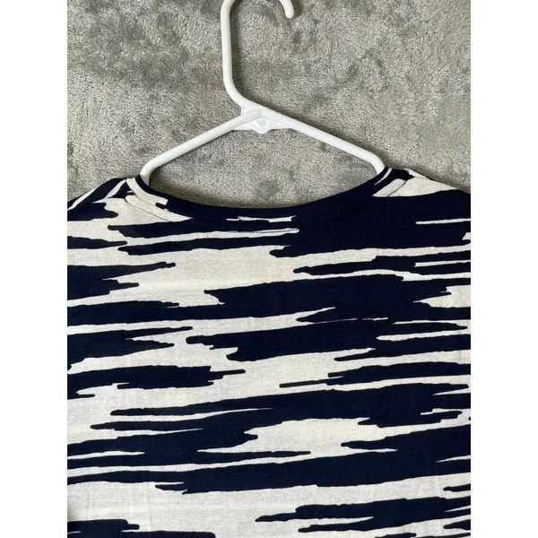 Tory Burch Abstract Print Long Sleeve Tee Minimalist Modern Art Top Small‎ - Image 4