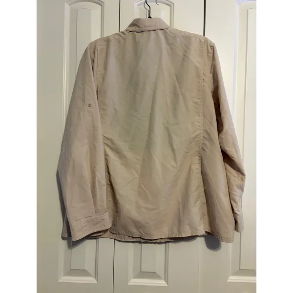 LLBean‎ Womens No Fly Zone Long Sleeve Button Up Outdoor Shirt Sand Dune XL Reg - Image 8