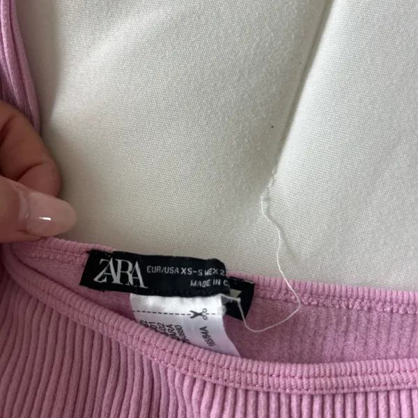 Pink ZARA Tank Top Cropped ribbed - Image 2