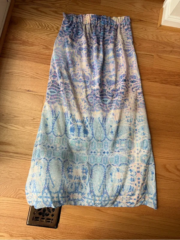 Maeve Anthropologie 100% Silk Paisley Maxi Skirt Double Slit Size Small - Image 9