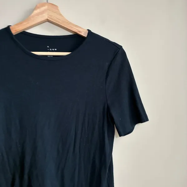 a new day black short sleeved t-shirt women's size medium modal cotton spandex - Image 2