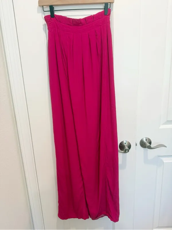 HOUSE OF HARLOW 1960 x REVOLVE Danira Pant in Fuchsia Pink Button Front Wide Leg - Image 5