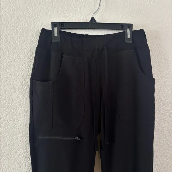 Cherokee Black Scrub Joggers Elastic Waistband Tapered Fit - Image 3