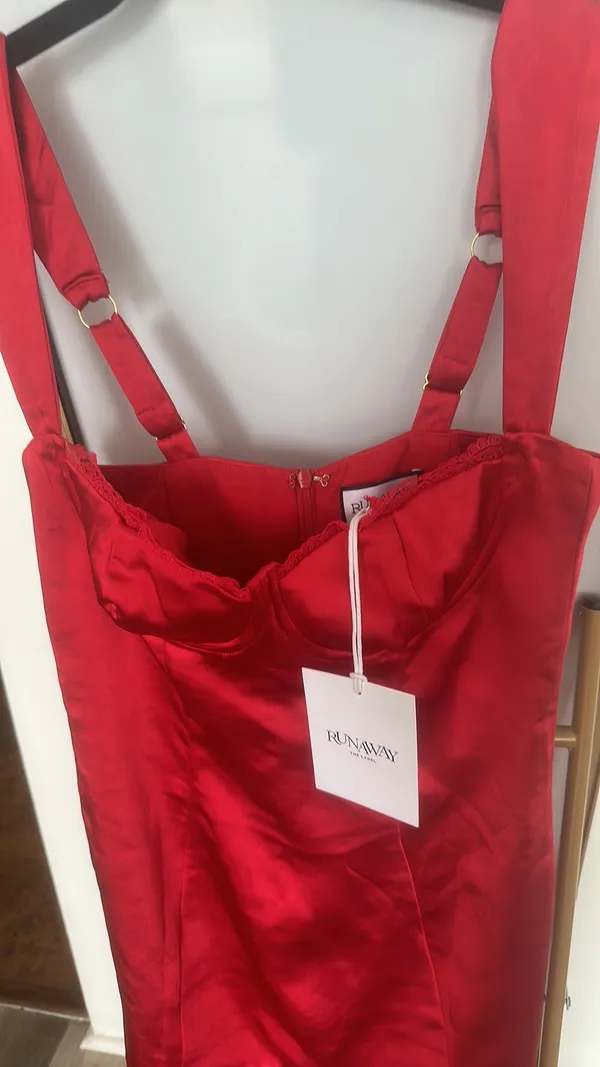 Claudelle Mini Dress in Red - Image 4