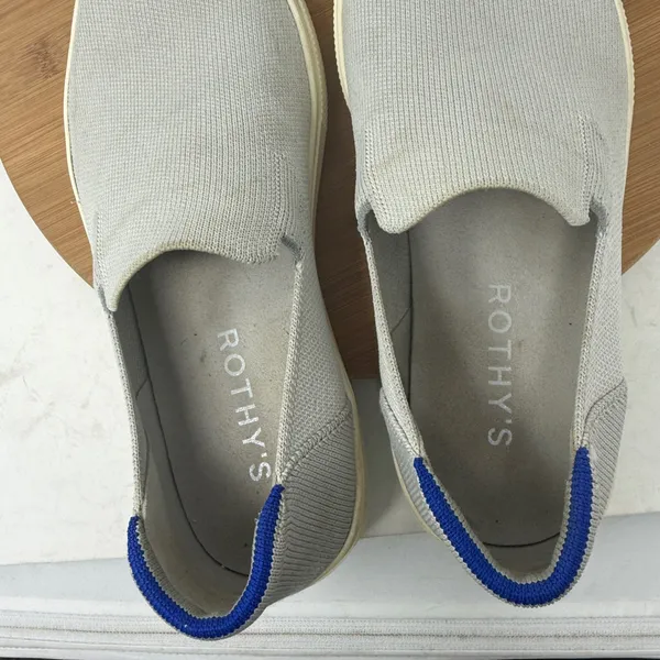 Rothys The Original Slip On Sneaker Knit Grey Travel Casual Comfort Womens 10 - Image 7