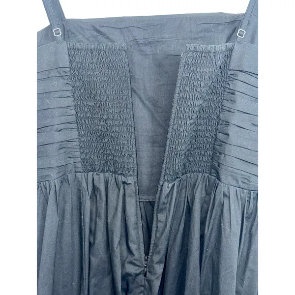 Abercrombie & Fitch Black Pleated Smocked Back Formal Midi Dress Womens Size XL - Image 6