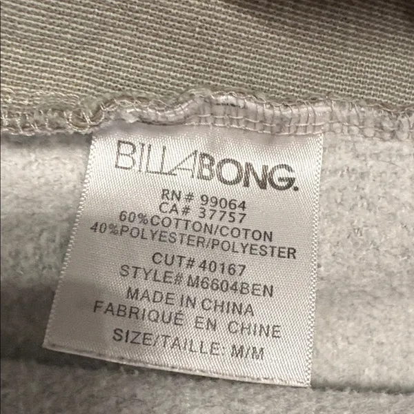 Billabong Gray and Olive Hoodie Women’s Workwear Medium - Image 9