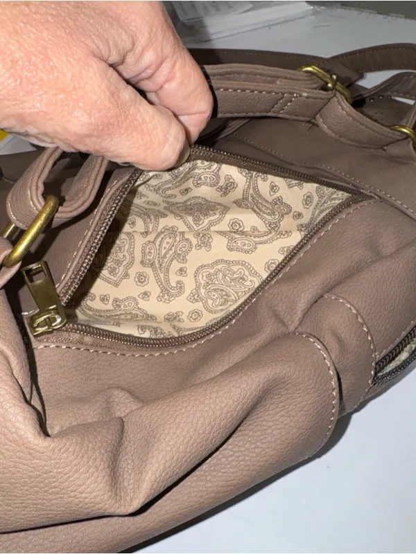 Chocolate Brown Large Backpack Purse w/ Decorative Nailheads - Image 11