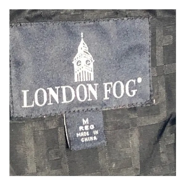 London Fog Black Waterproof Trench Coat M Classic Mid Length Quiet Luxury Office - Image 4