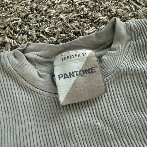 Forever 21 Ribbed Gym Fitness Cropped Stretchy Long Sleeve Tan Top Sz Small - Image 8