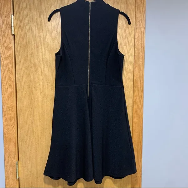 Monteau Black High Neck Sleeveless Dress - Size Large - Image 2