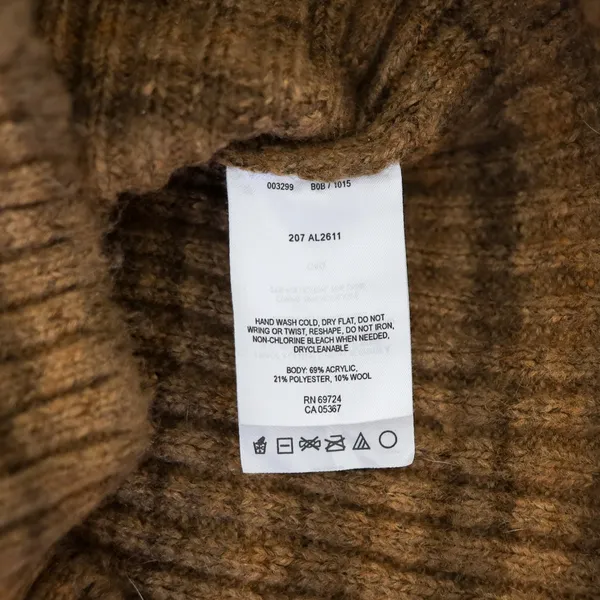 Vintage Columbia Wool Blend Knit Sweater Brown Striped‎ Womens Medium - Image 9