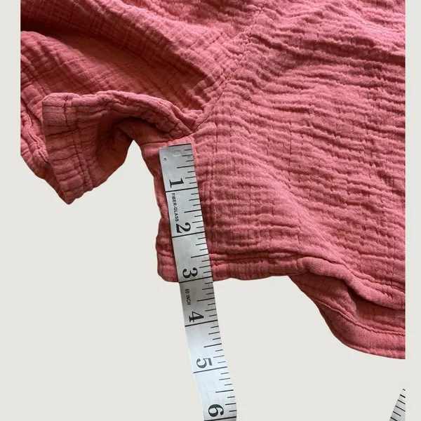 Wonderly Womens Rose Pink 100% Cotton Smocked Gauze High Rise Shorts Size L - Image 6