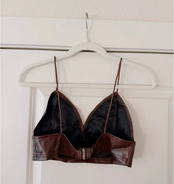 Amazon Dark Brown Leather Top - Image 2