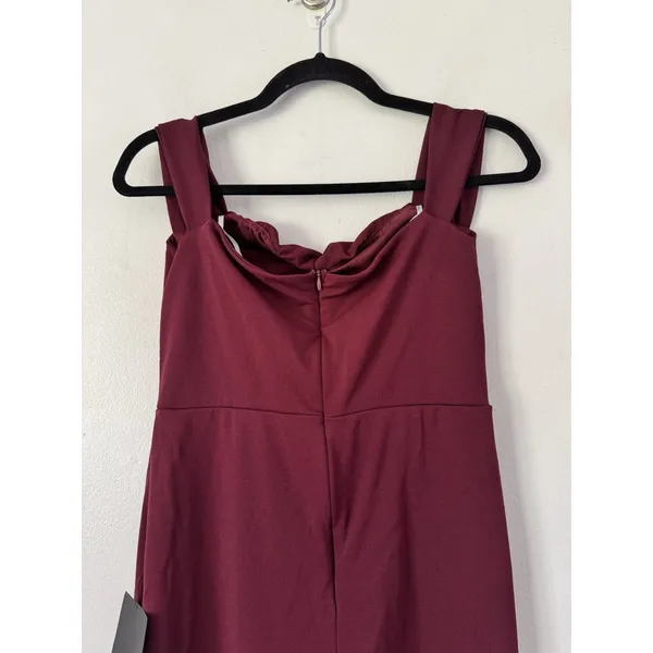 NWT Lulus Off The Shoulder Burgundy Maxi Dress Size Large - Image 4