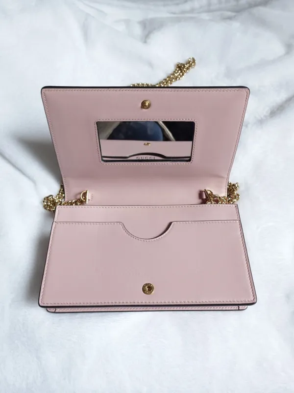 GUCCI Gg Matelassé Chain Wallet - Light Pink - Image 8