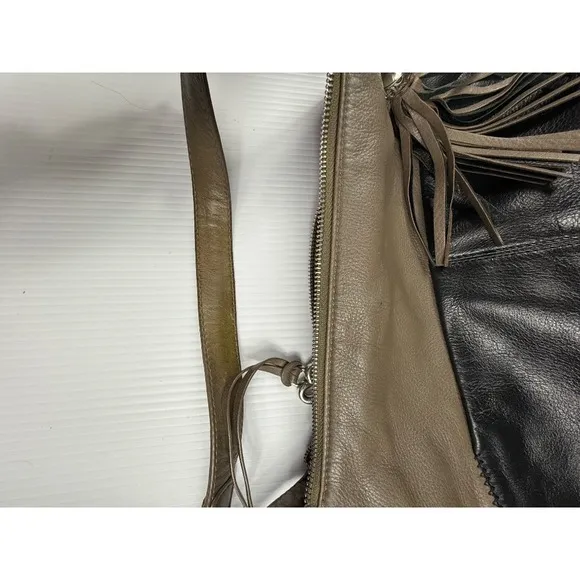 Brighton Shoulder Bag Hobo Two Tone Leather Tassel‎ Charm Designer Purse - Image 9