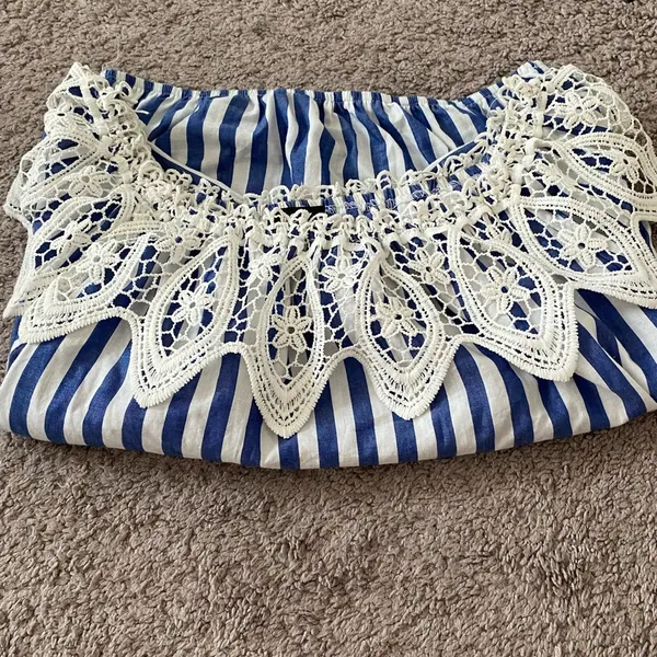 💙🦋Women’s Striped off the shoulder - Image 7