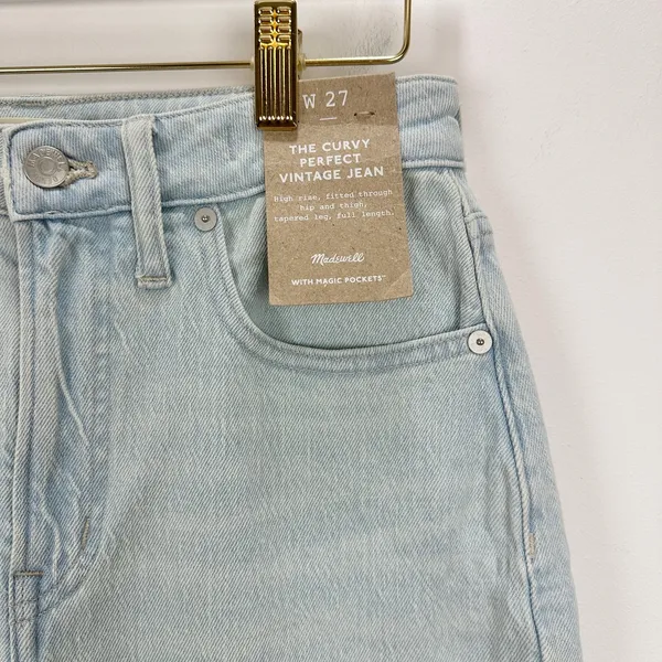 Madewell The Curvy Perfect Vintage Jean Chesthunt Wash Blue High Waist US 27 NWT - Image 9