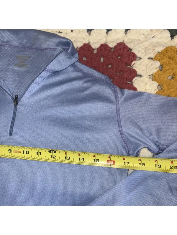 Patagonia Capilene Light Blue Quarter-Zip Neck Outdoor Active Woman’s M Pullover - Image 8