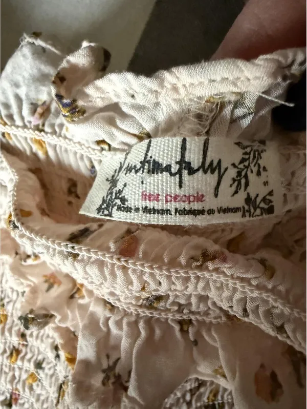 Free People Intimately “Bella” Smocked Mini Dress with Tie Straps - Image 3