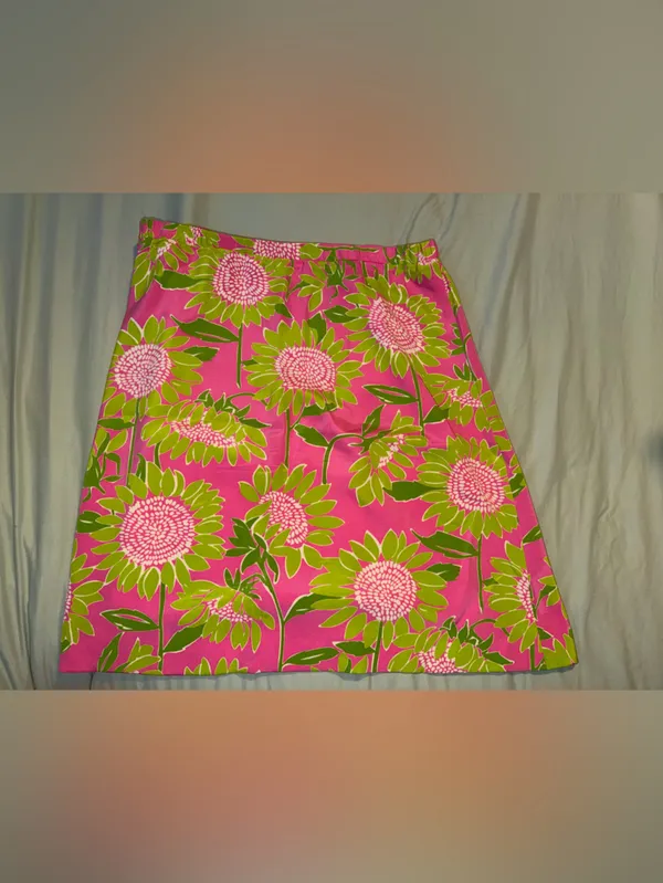 VINTAGE: Lilly Pulitzer Pink & Green Floral Swim Sarong - Image 3