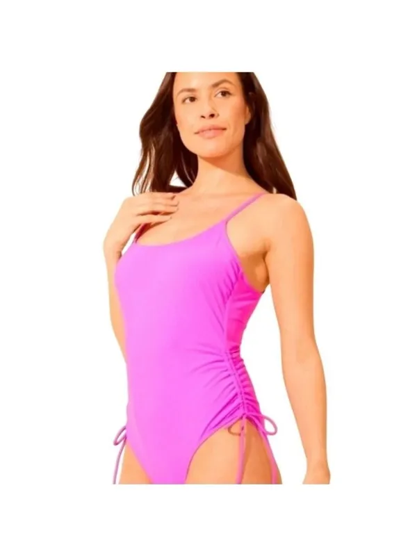 NWT Shade & Shore Purple Medium Coverage One Piece Swimsuit - Size: Small - Image 9