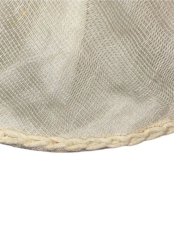 vintage Y2k Max Studio halter mock neck top cream sheer overlay Linen Resortwear - Image 9