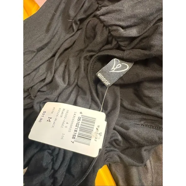Windsor Black Ruched Mini Dress – Size M - Image 5