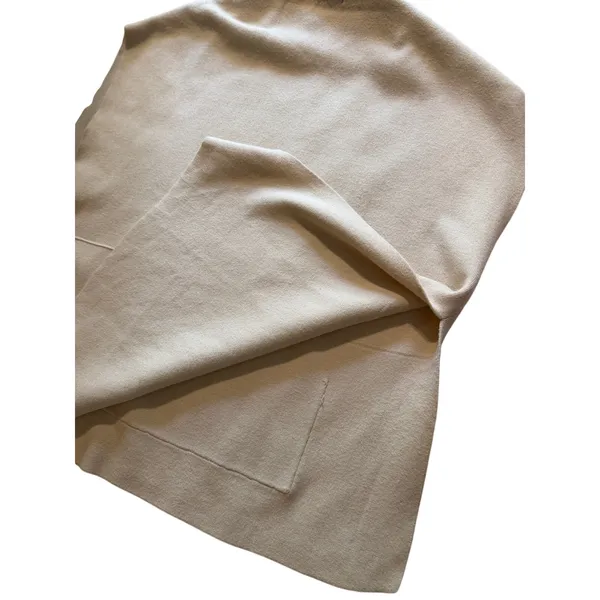 Kerisma Oversized Sweater Vest Cream Angora Blend Mock Neck Pocket S/M - Image 4