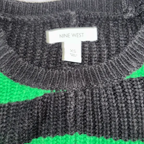 Nine West XS‎ Green And Black Knit Sweater - Image 2