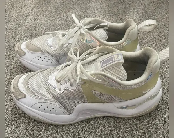 Puma Sneaker Shoe Rise Glow White Reflective Iridescent Women’s Size 8 Retro - Image 3