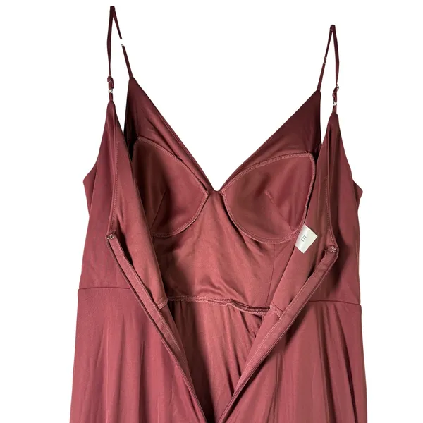 Azazie Evalin Chiffon Bridesmaid Dress Desert Rose Pink Size A14 Formal Maxi New - Image 10