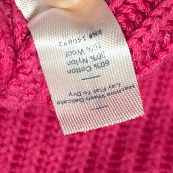 Marine Layer Skylar Mockneck Sweater Chunky Knit Bubblegum Pink Size Small - Image 7