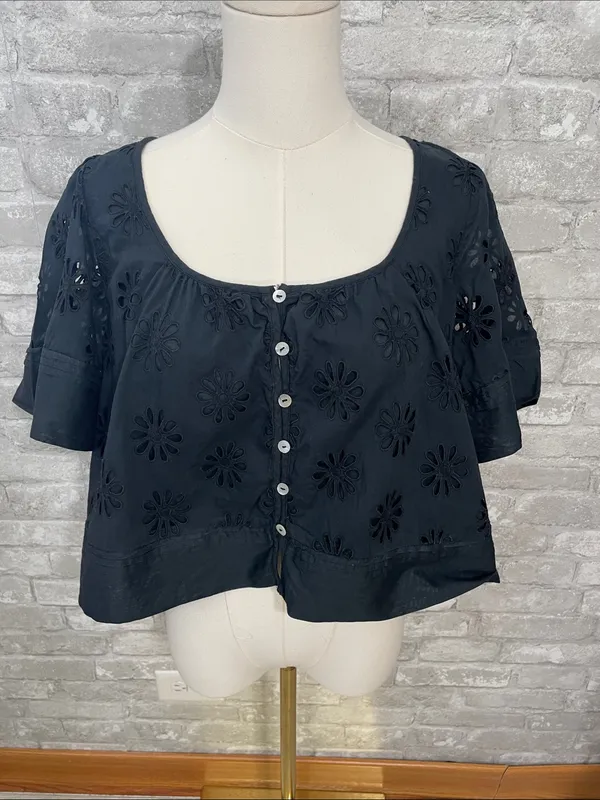 Rails Black  Bambina Button Front Top - Image 2