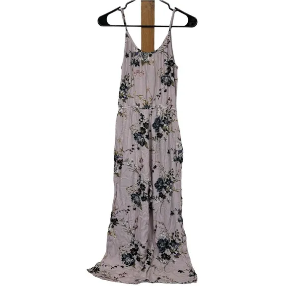 American Eagle Lavender Floral Sleeveless Wide‎ Leg Jumpsuit Size S - Image 6