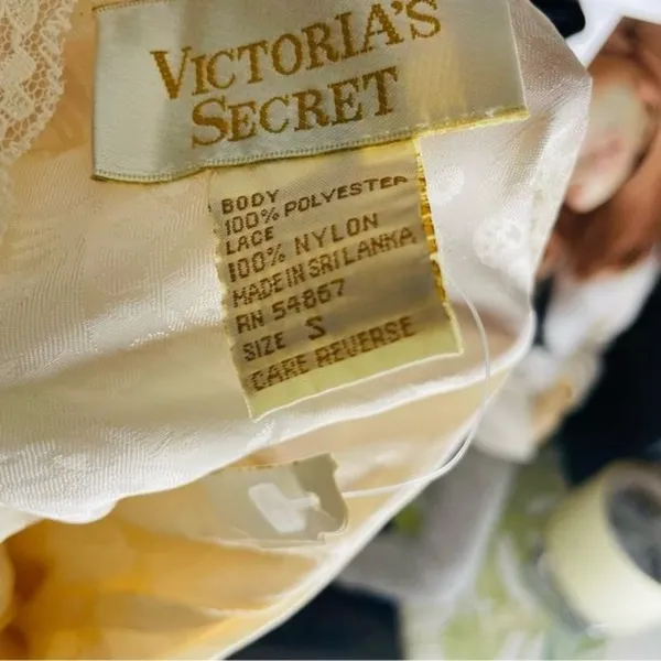 Nwt Vintage white & gold label Victoria secret lace teddy nightgown lingerie - Image 7